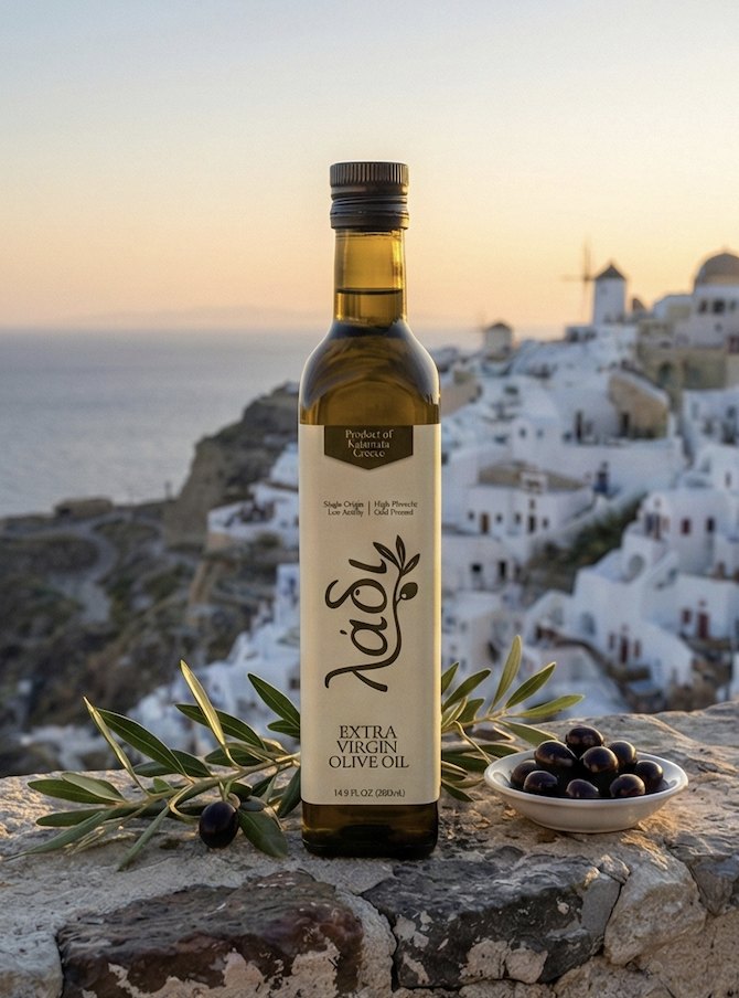 Whitewashed village above the Aegean