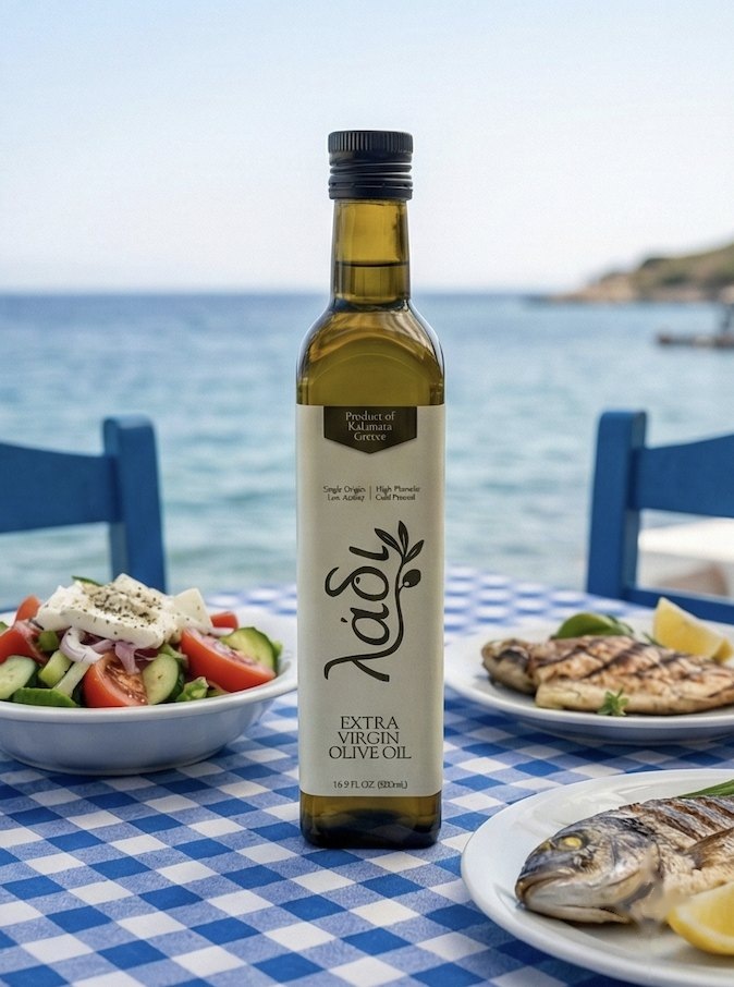 Horiatiki — Greek village salad with feta and olives